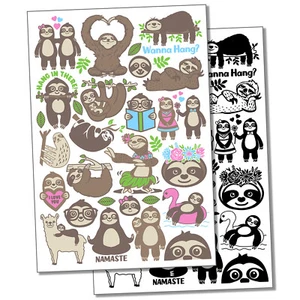 Hanging with Sloths Temporary Tattoo Water Resistant Fake Body Art Set - Picture 1 of 7