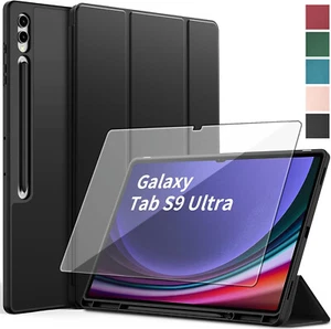 Lonfeid Coque Porte Stylo + Verre Trempé Samsung Galaxy Tab S10 Ultra /S9 Ultra 14.6 - Photo 1/9