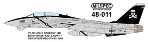 CAM DECALS (AKA) MILSPEC, MS 48-011, 1/48 SCALE, F-14B, VF-103 JOLLY ROGERS - Bild 1 von 4