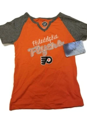 Camiseta naranja manga corta NHL Philadelphia Flyers a cuadros para niñas talla S (6/6x) Foto 1 de 3