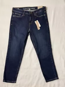 Calvin Klein Capri Denim Pants Size 10 Blue New With Tags MSRP $69.50 - Picture 1 of 6