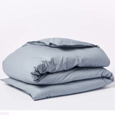 NUEVA FUNDA NÓRDICA COYUCHI Orgánica Percal Arrugada King Acero Azul Foto 1 de 4
