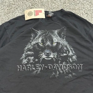 NOS NWT Vintage 90s 1996 Harley Davidson Single Stitch Wolf Tee Mens XL NC Biker - Picture 1 of 6