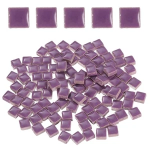 205pcs Square Ceramic Mosaic Tiles, Bulk Stained Mosaic Tiles (200g, Purple) - Picture 1 of 7