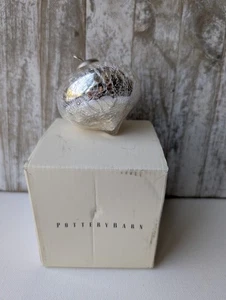 Pottery Barn Silver Mercury Glass Onion crackle tear drop Christmas Ornament - Picture 1 of 16