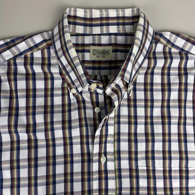 Gitman Bros Shirt XL Mens L/S Button Down Rainbow Striped Plaid VGUC - Image 1 of 4