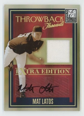 Camiseta deportiva Mat Latos 2007 Donruss Elite edición extra Throwback Threads automática/100 Foto 1 de 3