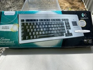 Logitech Cordless MediaBoard Y-RAN77 RARE SILVER for Playstation 3 Untested - Picture 1 of 12