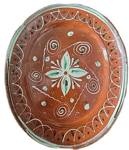 Vintage Mexican Redware Bandera 12 X 14.25 Oval platter & 8 X 9 Bowl - Picture 1 of 15