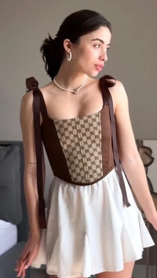 Brown Gucci Corset Handmade, Elegant, Unique, Stylish - Image 1 of 4