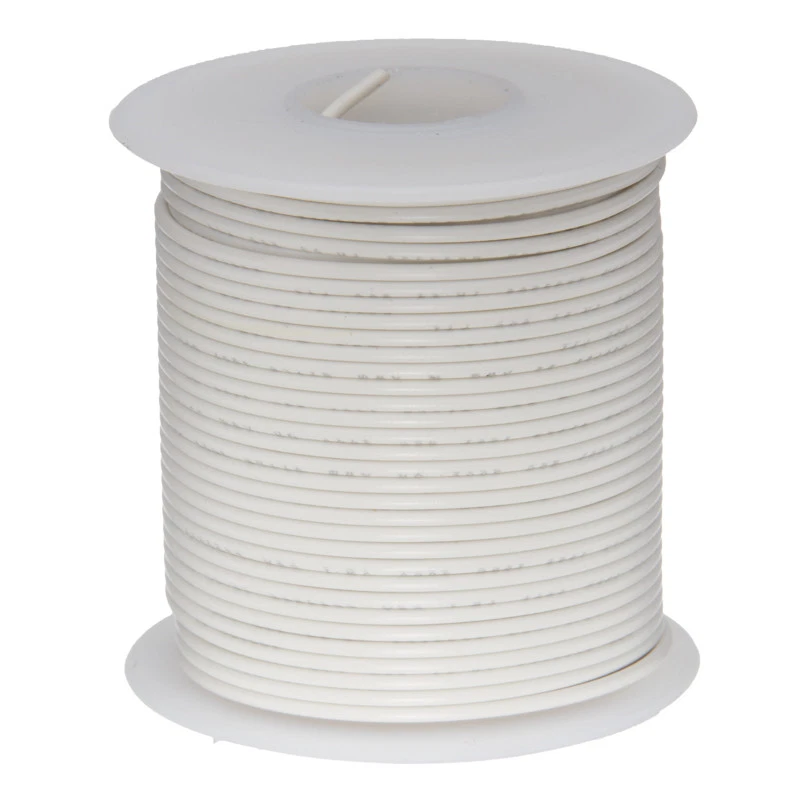 REMINGTON INDUSTRIES 16 AWG Gauge Stranded Hook Up Wire White 25 ft 0.0508" UL1015 600 Volts