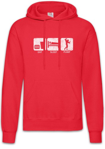 Felpa con cappuccio Eat Sleep Pump sollevamento pesi personal coach divertimento senza dolore