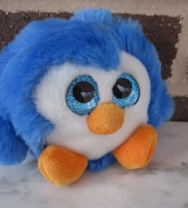 Fiesta Lubby Cubbies Peluche Azul Pingüino 3.5”-Ojos Azules Brillo-Cara Blanca - Imagen 1 de 4