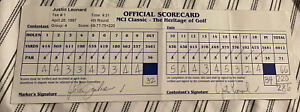 Justin Leonard Signed Used The Heritage Golf Tournament Scorecard Peter Jacobson