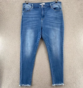 KanCan Jeans Damen 3XL Kennedy Blue Mid Rise Ankle Skinny Medium Wash Distress* - Bild 1 von 13