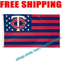 Deluxe Minnesota Twins USA Stars Stripes Flag Banner 3x5 ft MLB Baseball 2019