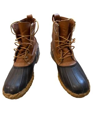 L.L. Bean Hombres Maine Zapatos de Caza Botas de Pato Talla 10 Cuero de Goma Tostado y Negro Foto 1 de 4