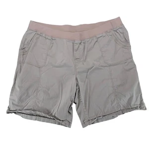 Catherines Pull On Hiking Shorts Size 4X Khaki Roll Leg Elastic Wide High Waist - Picture 1 of 7