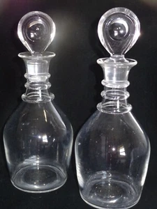 Paar signierte Steuben F Carder 3 Ringe Karaffen Kunstglas - Bild 1 von 7