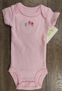 Baby Girl Clothes New Carter's Preemie Pink Button Flower Bodysuit - Picture 1 of 2