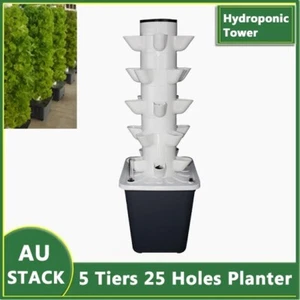 Hydroponic Pot Vertical Tower Growing System Soilless Farm Device 5 Tier 25holes - Picture 1 of 1