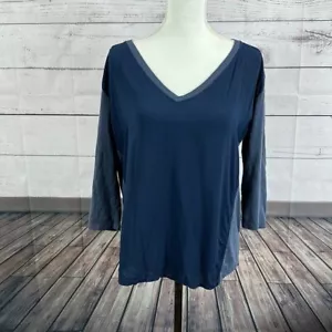 Velvet Graham Spencer Top Shirt Womens Medium Blue Casual Preppy Modern - Picture 1 of 11