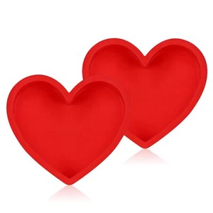 6 Inch Silicone Heart Shaped Cake Pans for Valentine's Day 2 Pcs Small Heart ... - Picture 1 of 7