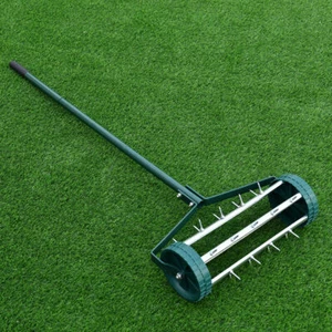 Rolling Garden Lawn Aerator Roller Home Grass Steel Handle - Picture 1 of 10