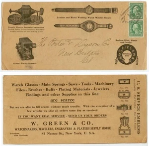 c1917 New York W Green Watchmakers and Jewelers Supply House 81 Nassau St - Picture 1 of 1