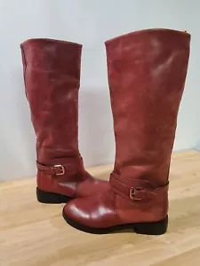 Stivali stile equitazione alti burrosi pelle morbida marrone MaxGreat donna taglia 7 nuovi senza etichette - Foto 1 di 12