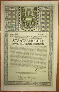 ÖSTERREICH AUSTRIA 7. Kriegsanleihe 2.000 Kronen 1917 Austrian War Loan - Bild 1 von 1