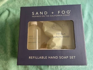 SAND + FOG Vanilla Sandalwood Scented Hand Soap 15.7 Bottle & 34 oz Refill - NEW - Picture 1 of 2