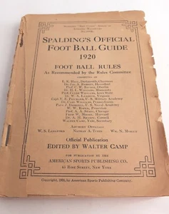 Walter Camp / Foot Ball Rules as Recommended by the Rules Committee 1920. - Picture 1 of 7