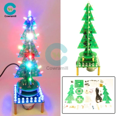 Rotating Music Colorful Christmas Tree LED Water Lamp+Breathing Light DIY Kits - Image 1 of 4