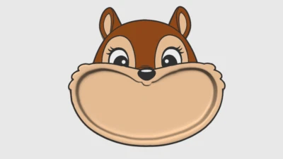 3D Printed Squirrel Face Nut Bowl with Open Mouth Snack Holder Home Decor Gift - Image 1 of 4