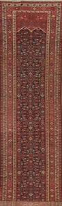 Pre-1900 Geometric Bakhtiari Vegetable Dye Hand-made Runner Antique Rug 3'x16' - Picture 1 of 12