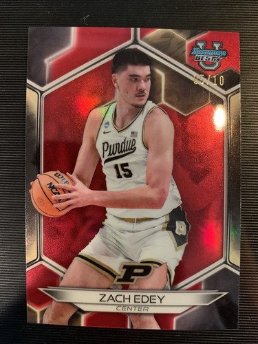 ZACH EDEY 2023-24 BOWMAN’S BEST U TRUE RED REFRACTOR #/10 PURDUE RC #74