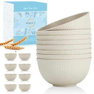 Wheat Straw Bowl Sets Of 8unbreakable Cereal Bowl 26 Ozmicrowave And Dishwasher - Picture 1 of 6