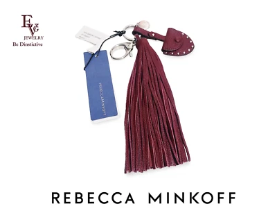 Rebecca Minkoff Love Long Tassel Burgundy Leather Women Key Fob (0017) - Image 1 of 4