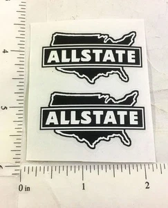 Pair Marx Allstate Black/White Door Logo Stickers MX-062 - Picture 1 of 1