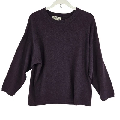 Suéter De Colección Eddie Bauer Para Mujer Mediano Púrpura Mezcla Cachemira Hombro Caído Foto 1 de 4