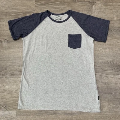 Camiseta Dikotomy Para Hombre XL Azul Jaspeado Gris Ajuste Estándar Manga Corta Bolsillo Camiseta Foto 1 de 4