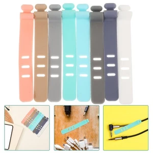 8 Pcs Drahtgurt Wiederverwendbarer Silikonkabelorganisator Kordner Organizer - Afbeelding 1 van 12