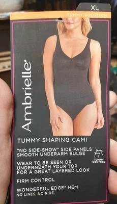 Camiseta sin mangas Ambrielle Cami moldeadora de barriga talla XL negra nueva con etiquetas Foto 1 de 4