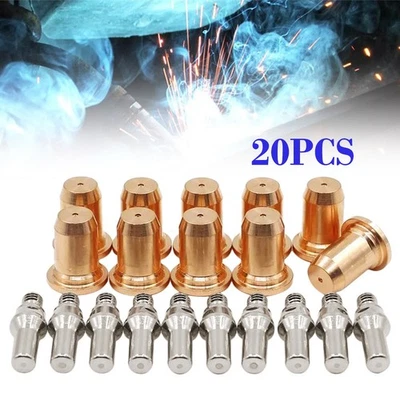 Fits PT60 IPT-60 Plasma Cutter Electrode Tips Nozzles 20pcs Set 52582 51313P.11