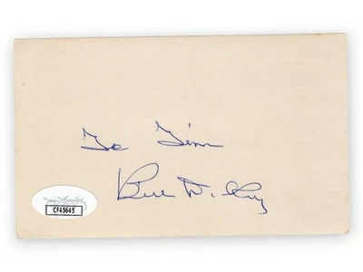 Bill Dickey Signed Autographed 3X5 Index Card Yankees Personalized JSA CF45645 - Image 1 of 2