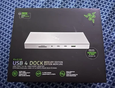 Razer Thunderbolt 4 Dock : Thunderbolt 4 Certified - Mercury White - Image 1 of 4