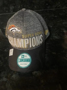 New Era NFL 9Forty Denver Broncos Super Bowl 50 Champions Gray Black Hat Cap NEW - Picture 1 of 6