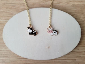 Cute Cow necklace, Dainty 1.5mm chain, Handmade necklace - Picture 1 of 5