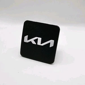 Kia Black White Tow Hitch Cover/Plug/Cap for 2" Receivers - Picture 1 of 3